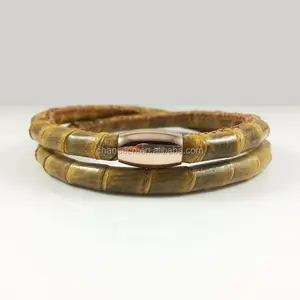 New Gypsy Jewelry Snake Wide Wrap Leather Bracelet with Sequins