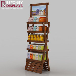 Sàn Gỗ Đứng chéo hiển thị giá năm lớp đôi bên tinh dầu kệ với bảng hiệu hàng đầu cho cửa hàng bán lẻ - Product Image 2