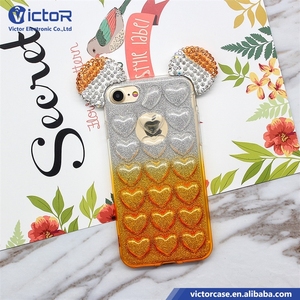 2017 productos más populares calado estilo amor epoxi colorido TPU caja del teléfono celular con pegatina para iPhone 7 - Product Image 2