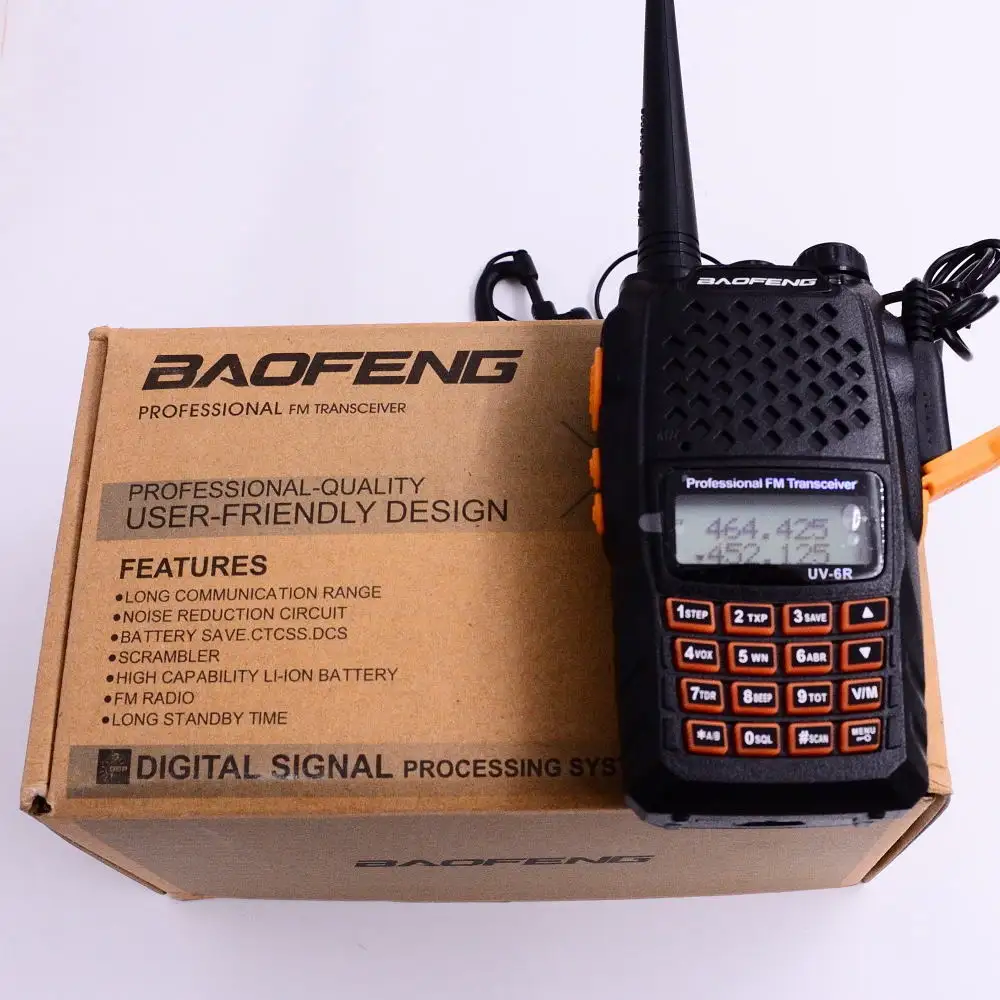7W Baofeng UV-6R VHF/UHF 136-174/400-520MHz Ham Transceiver Dual-Dand Two-way Radio UV6R