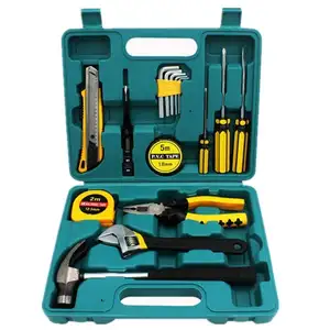 Kit completo de ferramentas de reparo, conjunto de ferramentas de uso doméstico em geral para manutenção de casa com caixa de ferramentas plástica