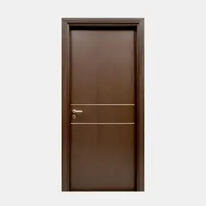 Latest design interior MDF flush door with aluminium strips inserts