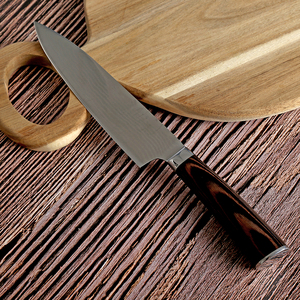 <span class=keywords><strong>Cuchillo</strong></span> de chef de cocina de acero inoxidable Damasco <span class=keywords><strong>profesional</strong></span> de 8 pulgadas con mango de madera para uso doméstico o comercial - Product Image 3