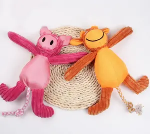 스팟 용품 옥스포드 암소 돼지 동물 모양 내부 씹기 장난감 플러시 씹는 개 장난감 소리