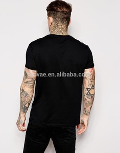 95% algodón 5% elastano lisos sin marca negro T-Shirt - Product Image 4
