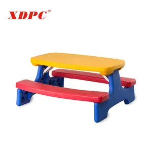 Dubai low price play school plastic furniture kids table bench