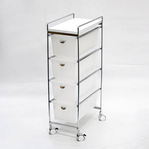 รถเข็นลิ้นชักพลาสติกสีขาว4ชั้นสำหรับองค์กรในห้อง - Product Image 3