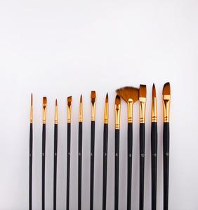 Xin bowen 12 pezzi in Nylon per capelli in alluminio pennello professionale per pittura ad acquerello <span class=keywords><strong>Set</strong></span> di pennelli con Palette borsa in tela - Product Image 4