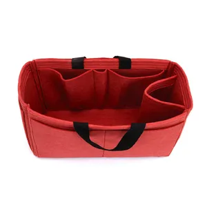 China Supplier Multipocket Felt Insert Bag Organizer with Handle