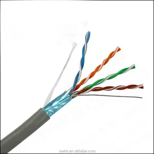Owire 24Awg 26Awg Terlindung Twisted 4 Pair Kabel Cat 5E Ftp Cat6 Lan Kabel Data