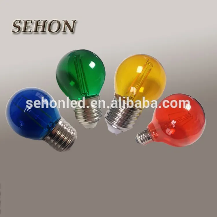 Цветная маленькая Светодиодная лампа 1 Вт G45, желтая/синяя/зеленая светодиодная цветная Рождественская лампа E27