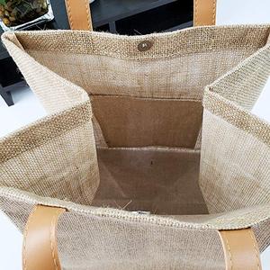 Borsa da Shopping in juta riutilizzabile riciclabile eco-friendly, borsa da spiaggia con logo personalizzato - Product Image 2