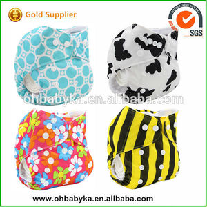 ohbabyka bolsillo a prueba de agua de color impresa <span class=keywords><strong>2</strong></span> filas complemento de pañales de tela aio pañales para bebés - Product Image 1