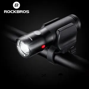 Rockbros lanterna recarregável de bicicleta, à prova d' água, longo alcance de 700 lumen, usb, com luz de aviso lateral