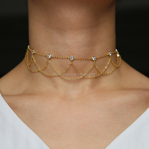 Collana Choker Estiva 2023 con Catena a Maglie CZ, Design in Pizzo, Eleganza Unica e Moderna - Product Image 3