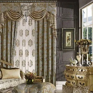 Classic luxury european style Jacquard polyester sofa cloth