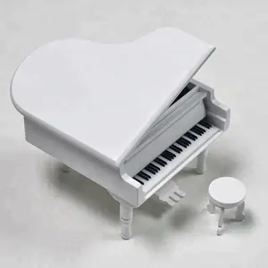 Mini Piano Shape Món Quà Giáng Sinh Sáng Tạo Hộp Nhạc Bằng Gỗ