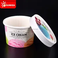 Tazze di carta per gelato monouso stampate personalizzate all'ingrosso
