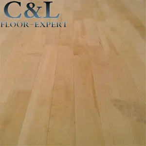 Hoge Kwaliteit Uv Lak Natuurlijke Solid Maple Basketbal Hof Hardhouten Vloeren