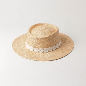 Chapeau <span class=keywords><strong>de</strong></span> soleil en paille naturelle <span class=keywords><strong>de</strong></span> style Pork Pie Boater, tendance et luxueux, pour femme, mode élégante - Product Image 4