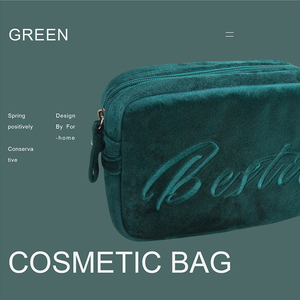 <span class=keywords><strong>Neceser</strong></span> <span class=keywords><strong>de</strong></span> terciopelo <span class=keywords><strong>de</strong></span> alta calidad elegante para mujer, <span class=keywords><strong>Neceser</strong></span> <span class=keywords><strong>de</strong></span> maquillaje a la moda con patrón bordado, cierre <span class=keywords><strong>de</strong></span> cremallera, logotipo personalizado - Product Image 3