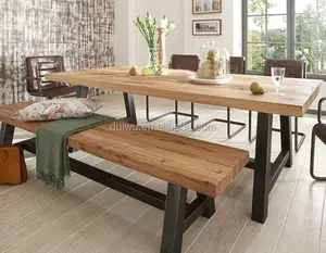 Produttore materiale in legno massello tavolo da pranzo in legno dal design classico