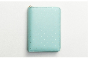 Zipper Planner Organizer A5 A6 6 Nhẫn Binder Danh Mục Đầu Tư Với Chấm Bi Vàng Dập Nổi - Product Image 3