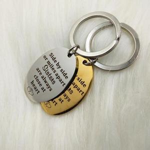 Porte-clés soeurs côte à côte ou Miles <span class=keywords><strong>Apart</strong></span> Sisters Close at Heart Amitié Cadeaux Porte-clés porte-clés en acier inoxydable - Product Image 1