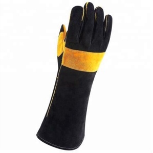 Guantes de soldadura de cuero dividido de vaca de doble palma para soldador, guantes de trabajo de seguridad Industrial, guantes de soldadura de seguridad para el trabajo - Product Image 3