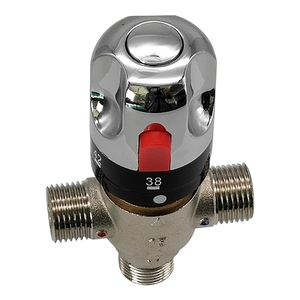 Vanne <span class=keywords><strong>mitigeur</strong></span> thermostatique à angle en laiton, eau chaude et froide, 1 ensemble, électrovanne à 3 voies, vanne de dérivation de douche à 4 voies - Product Image 1