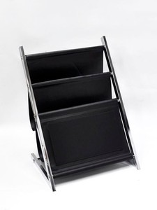 Soporte de periódico de metal de cuero PU blanco en forma de L - Product Image 3