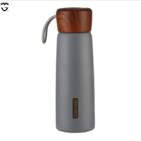 Termo de Acero Inoxidable de Doble Pared Aislado al Vacío de 400ml 500ml, Bonito Termo de Madera y Plástico para Agua