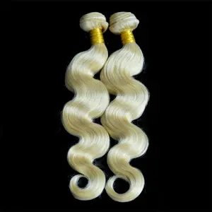 Manufacturing company 613 blonde virgin cuticle aligned hair body wave human hair extension bundles