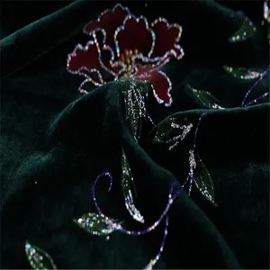 Berkualitas Sutra Logam Lurex Beludru Kain untuk Gaun Malam Lapisan Cheongsam - Product Image 1