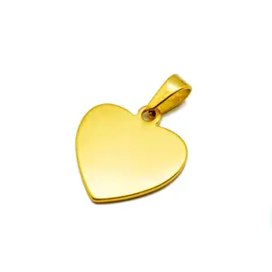 Gravura personalizada nome personalizado jóias de metal etiquetas colar de ouro pingente de coração