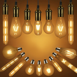 Lampadina a tubo a filamento LED Edison Vintage T30 T10 T185 T225 T300 E26 E27 B22 lampada da parete a flauto decorativo retrò lampadina a LED Edison - Product Image 6