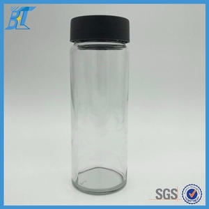 Sans bpa, bouteilles vides de 500ml, 17.5oz, pour <span class=keywords><strong>eau</strong></span> et thé au lait, avec couvercle en plastique noir - Product Image 6