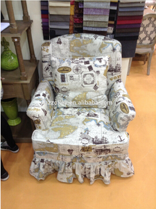 Estilo francés del país provincial moda sofá de tela silla, salón de sillón - Product Image 1