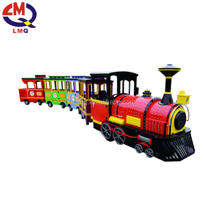 40 sièges Deux chariots Train sans rail <span class=keywords><strong>Locomotive</strong></span> Ride on Road Train Rides for Kids No Rail Trains à vendre - Product Image 6