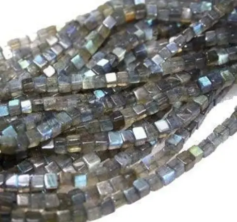 natural gemstone labradorite cubes beads