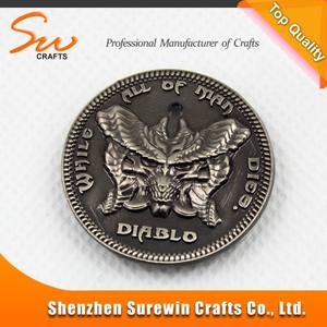 Cromada antigua placa de metal de la moneda / globe Regional característica the Hallowmas desafío moneda de metal - Product Image 1