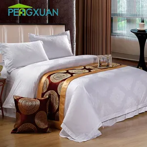 Grosir ukuran king seprai katun jacquard hotel set seprai benang 300 seprai ganda murah katun 100%