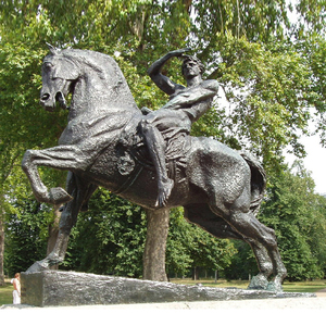 Antico uomo in ottone scultura giardino bronzo cavallo e cavaliere statua <span class=keywords><strong>guerriero</strong></span> o generale sulla statua del cavallo - Product Image 3