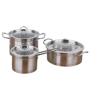 Panelas de cozinha, conjunto de panelas de aço inoxidável com fundo cápsula