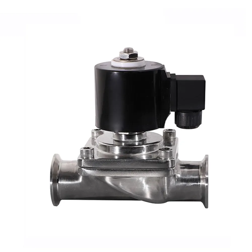 Hygienic Two Way Clamp End Stainless Steel High Temperature Food Grade Sanitary Solenoid Valve
