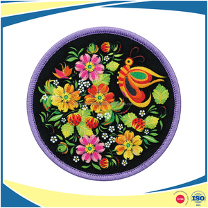 Parche posavasos con diseño de flores, bordado por sublimación, tela antideslizante, 10cm - Product Image 5