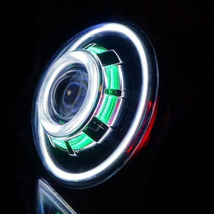 Faro Delantero Morsun de 7 Pulgadas con Lente Bi-Xenón H4 HID de Colores para Jeep <span class=keywords><strong>JK</strong></span> para Wrangler, Ojos de Demonio, Proyector de Motocicleta, Faro Delantero HID - Product Image 1