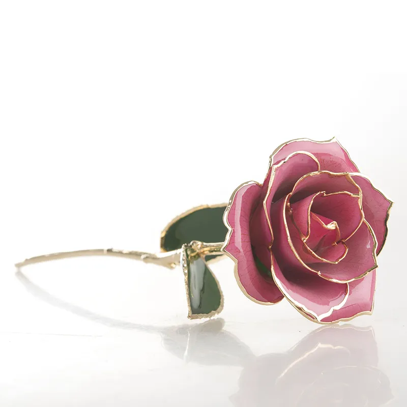 Großhandel Real Natural Preserved Rose Gold Flower Eingetaucht in echte 24 Karat Gold Rose Geschenke Konservierte Rose mit Stiel