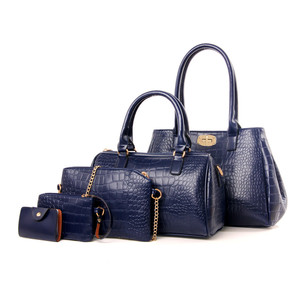 Custom New Model Cheap <strong>Imported</strong> 5 Piece Set Genuine crocodile <strong>Leather</strong> Ladies Tote Bag <strong>Handbags</strong>