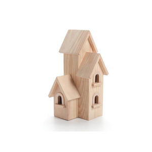 Customisable Retro <strong>Old</strong> Vintage Wooden Wildbird House Paintable for Breeding Rest Decor Garden Forest for Living Outdoor Children - Product Image 5